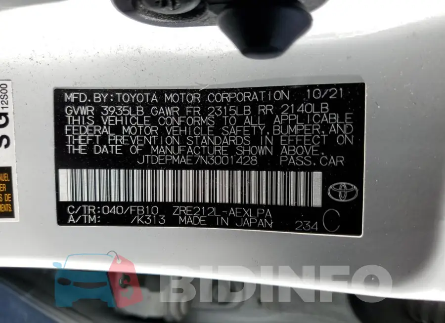 JTDEPMAE7N3001428 Photo# 12