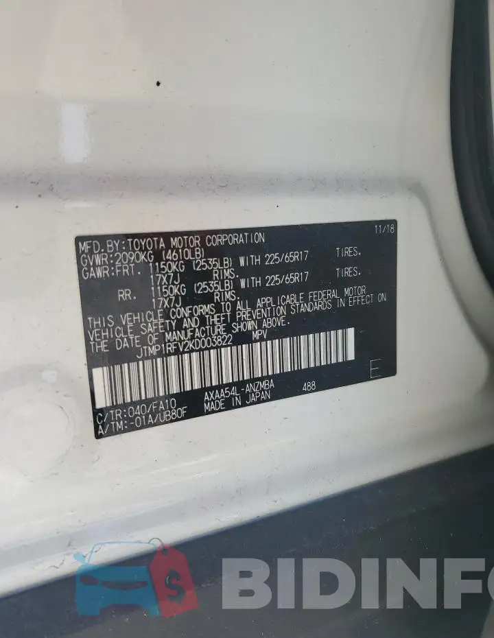 JTMP1RFV2KD003822 Photo# 13