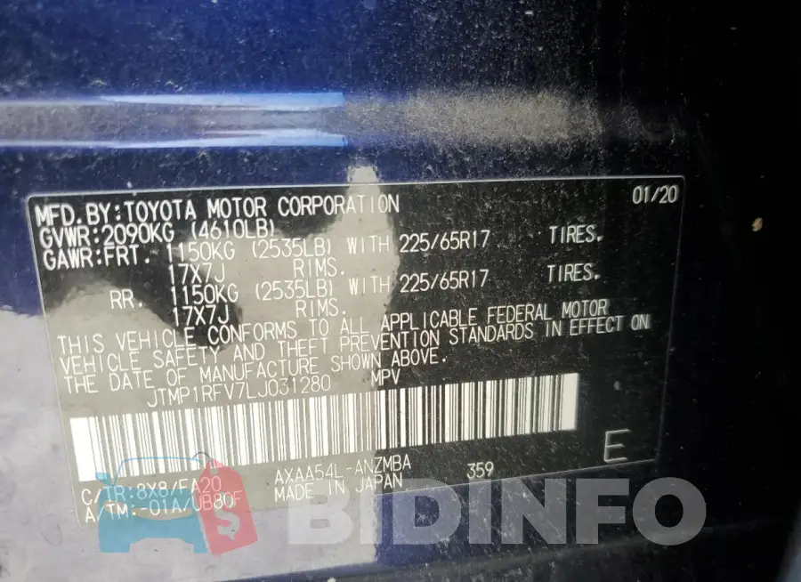 JTMP1RFV7LJ031280 Photo# 12