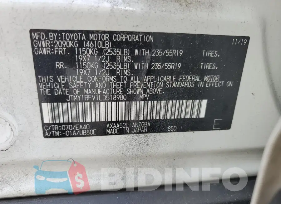 JTMY1RFV1LD518980 Photo# 13