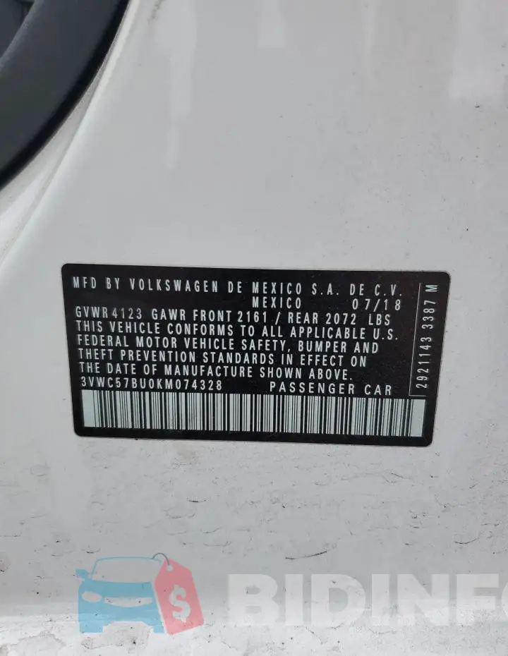 3VWC57BU0KM074328 Photo# 13