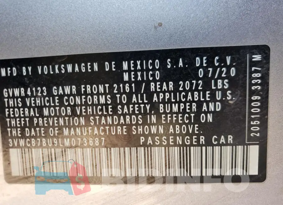 3VWCB7BU9LM073687 Photo# 13