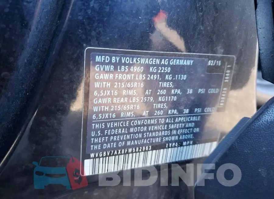 WVGBV7AX8FW582963 Photo# 14