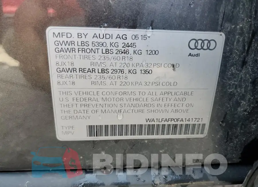 WA1LFAFP0FA141721 Photo# 13