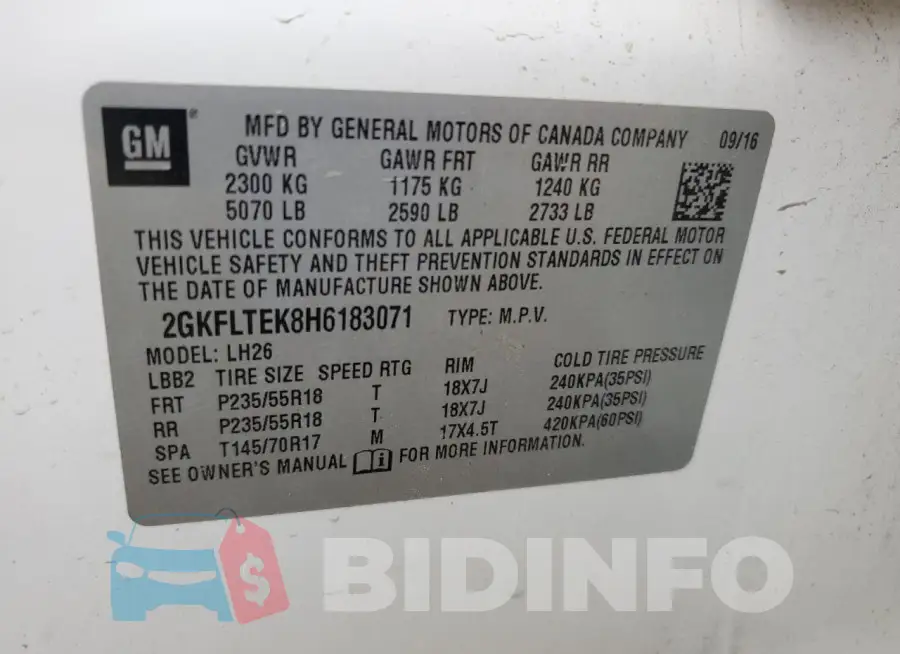 2GKFLTEK8H6183071 Photo# 13