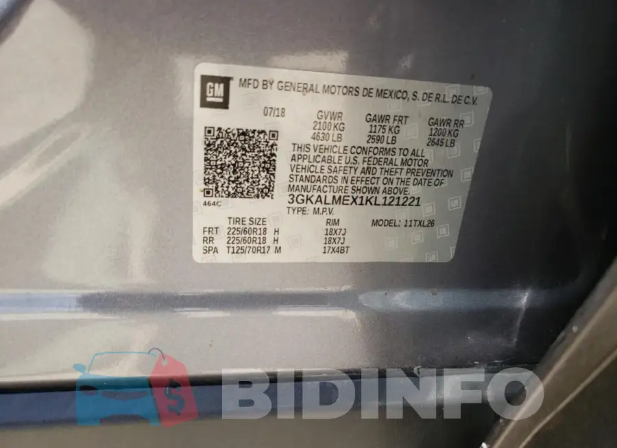 3GKALMEX1KL121221 Photo# 12