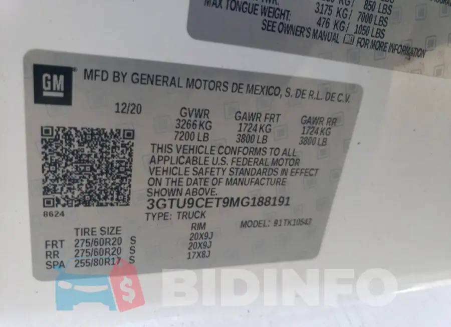 3GTU9CET9MG188191 Photo# 12