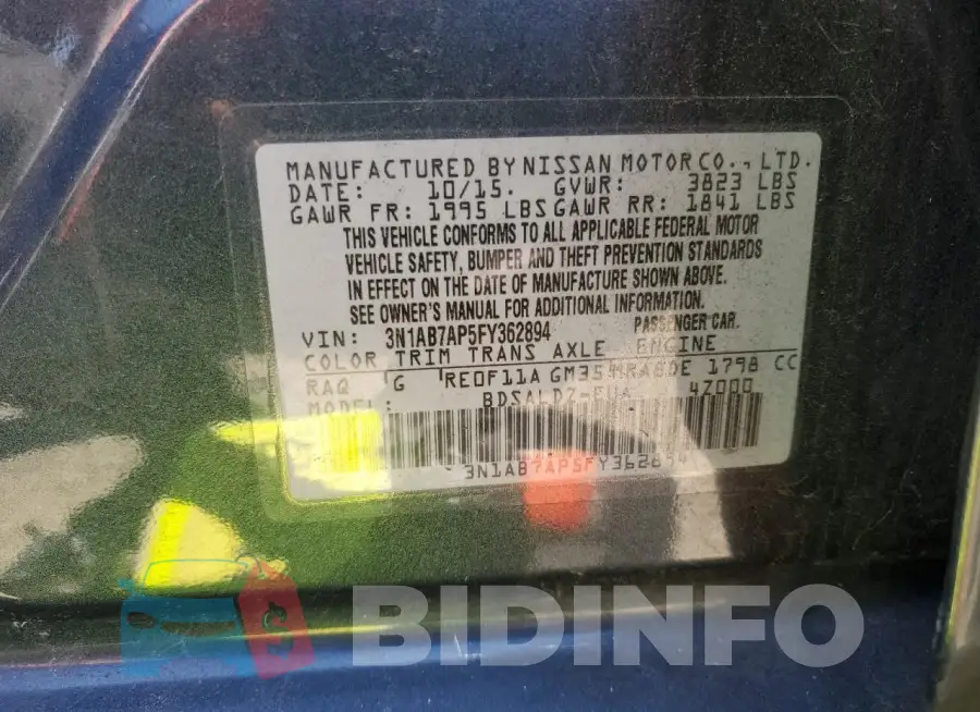 3N1AB7AP5FY362894 Photo# 13