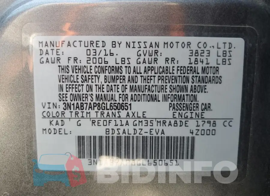 3N1AB7AP8GL650651 Photo# 13