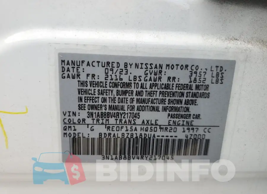 3N1AB8BV4RY217045 Photo# 12
