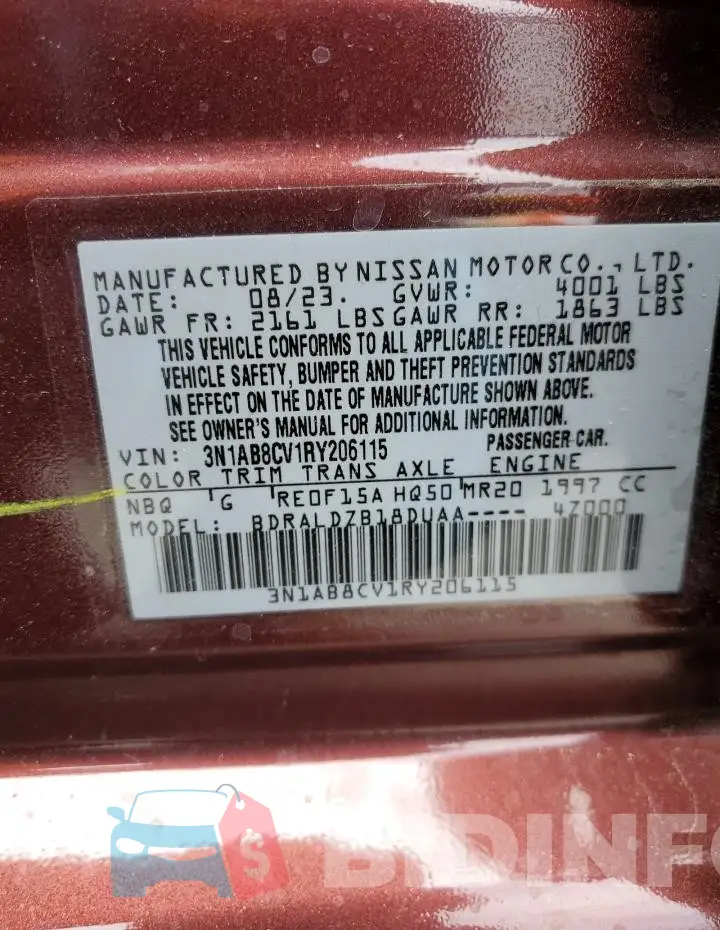 3N1AB8CV1RY206115 Photo# 13