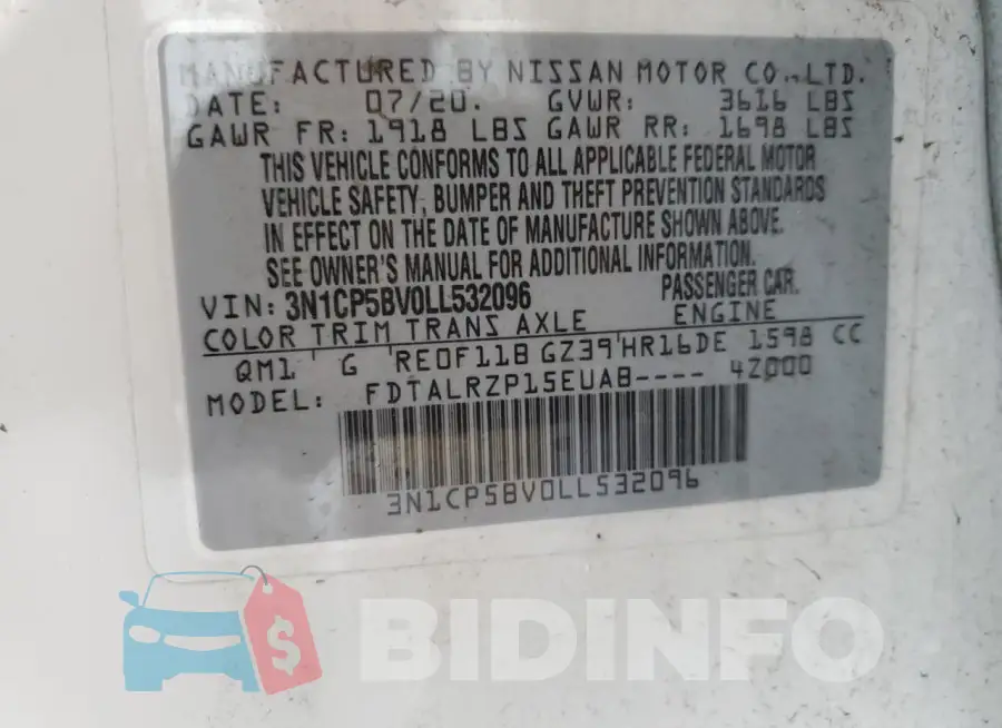 3N1CP5BV0LL532096 Photo# 13
