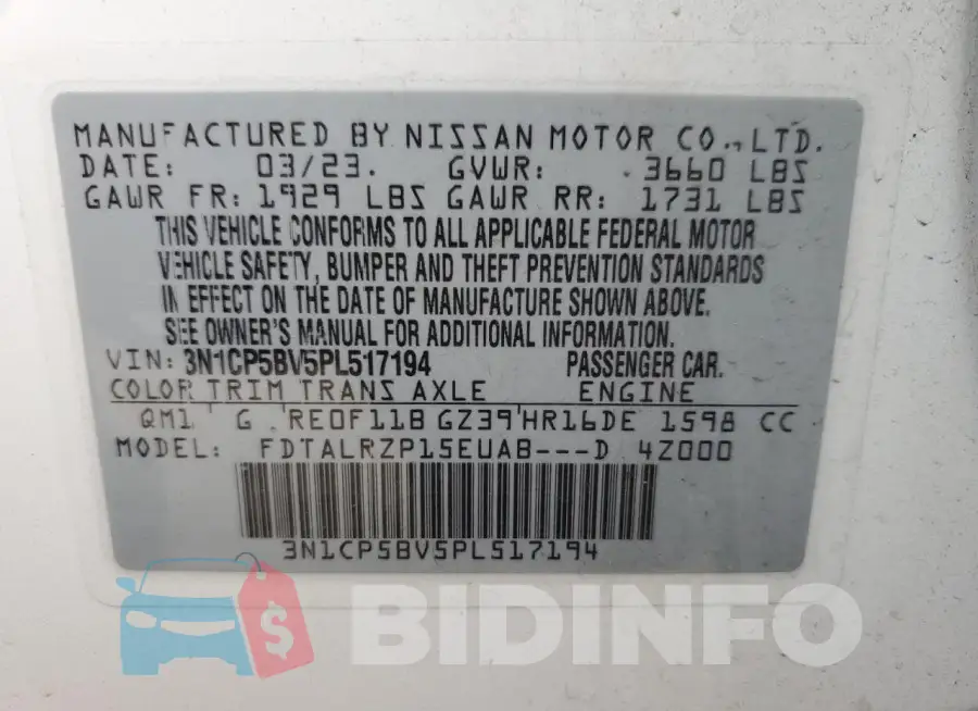 3N1CP5BV5PL517194 Photo# 13
