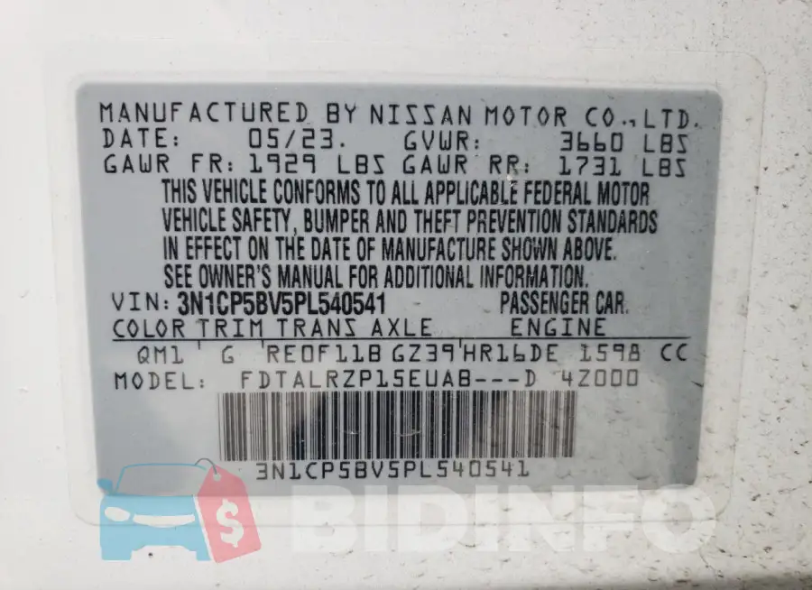 3N1CP5BV5PL540541 Photo# 12