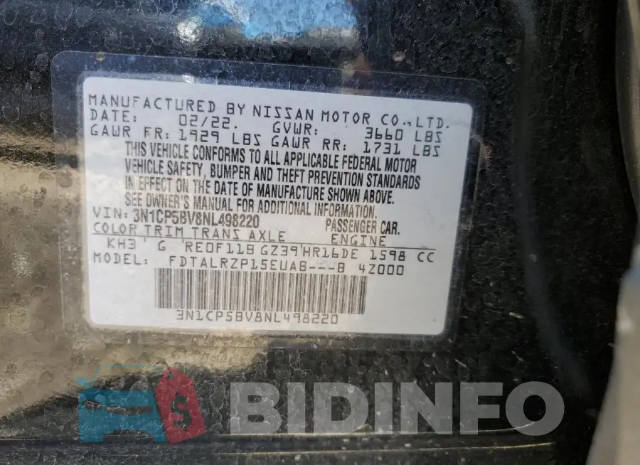 3N1CP5BV8NL498220 Photo# 12