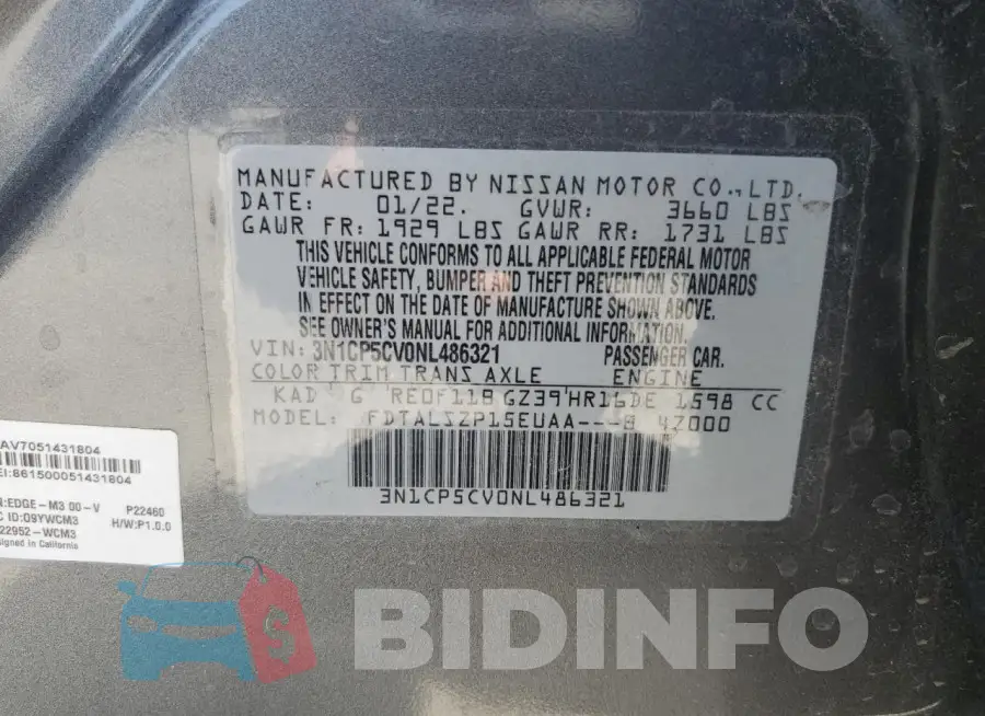 3N1CP5CV0NL486321 Photo# 13