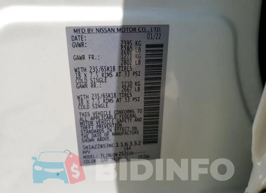 5N1AZ2BS3NC116332 Photo# 12