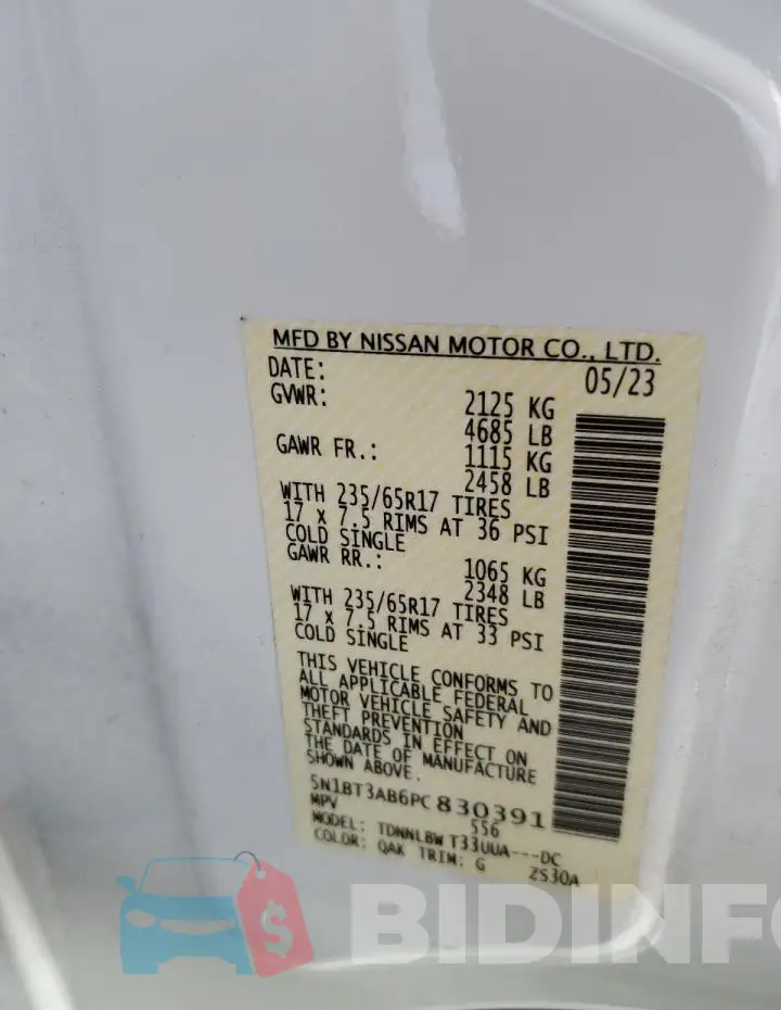 5N1BT3AB6PC830391 Photo# 13