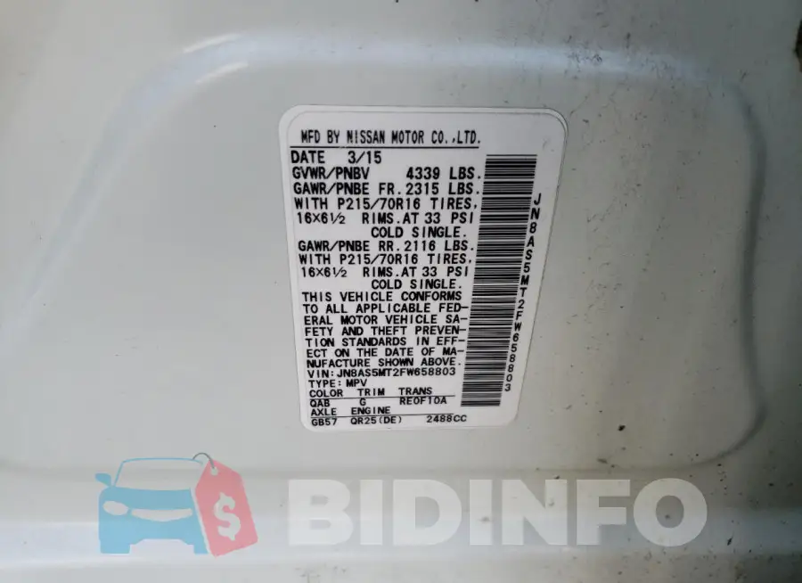 JN8AS5MT2FW658803 Photo# 14