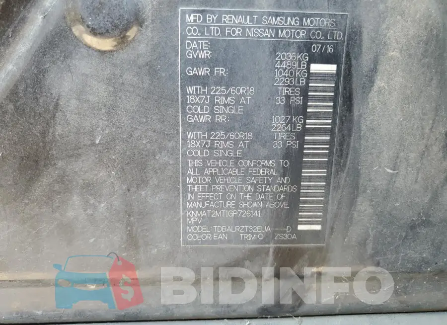 KNMAT2MT1GP726141 Photo# 14