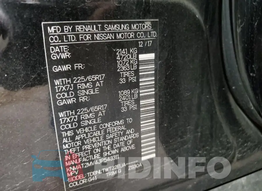 KNMAT2MV4JP543311 Photo# 14