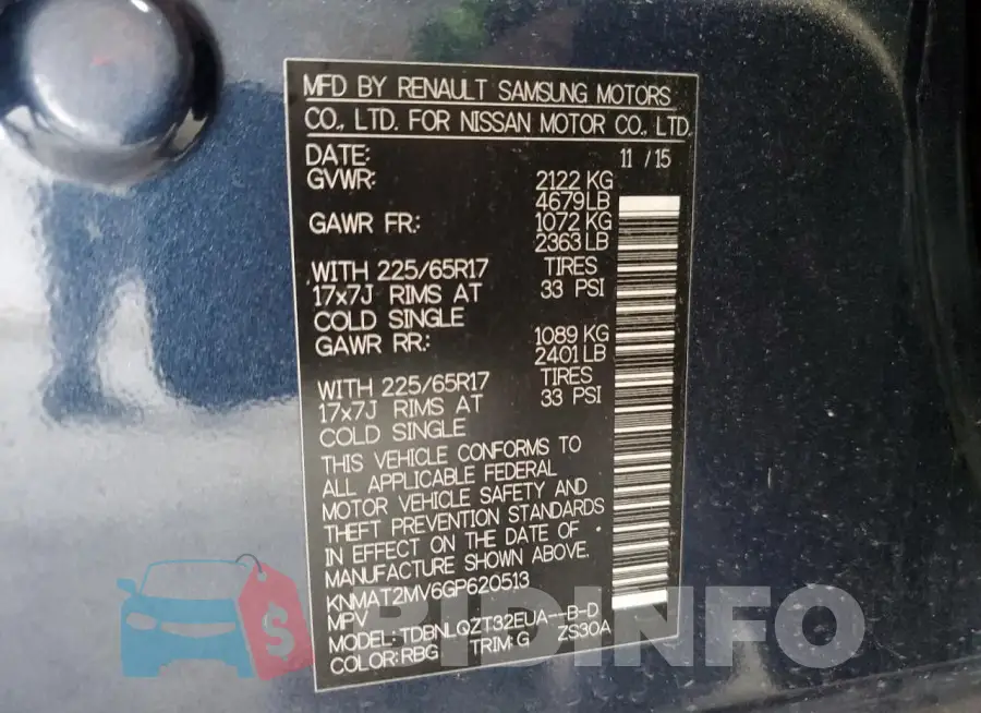 KNMAT2MV6GP620513 Photo# 13