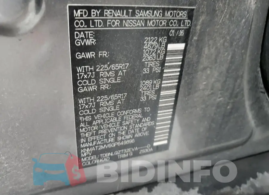 KNMAT2MV6GP649896 Photo# 13
