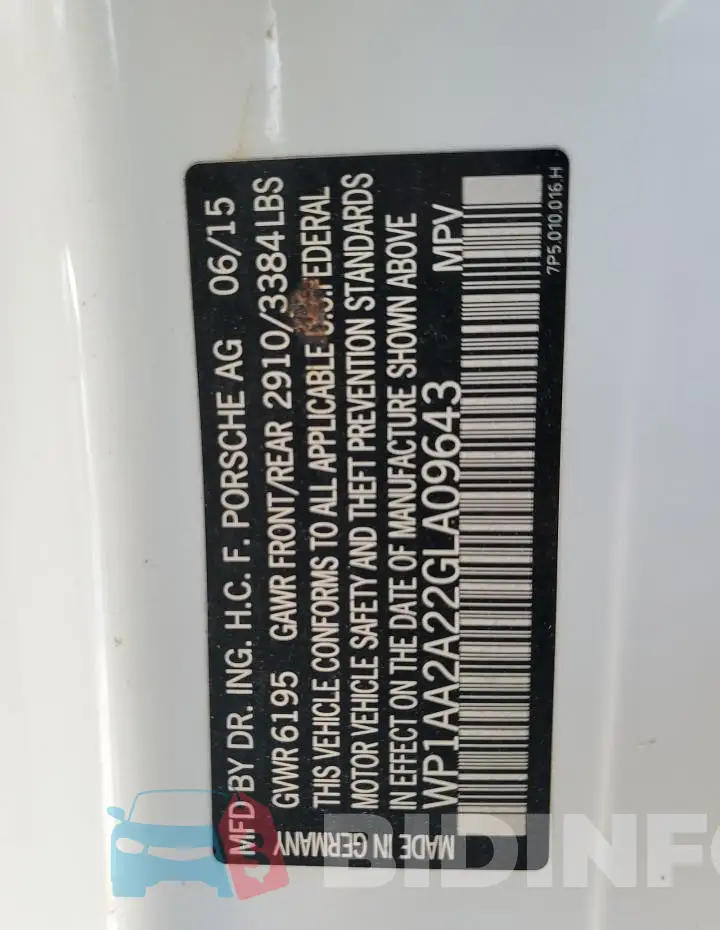 WP1AA2A22GLA09643 Photo# 13