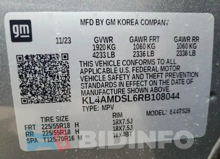 KL4AMDSL6RB108044 Photo# 13
