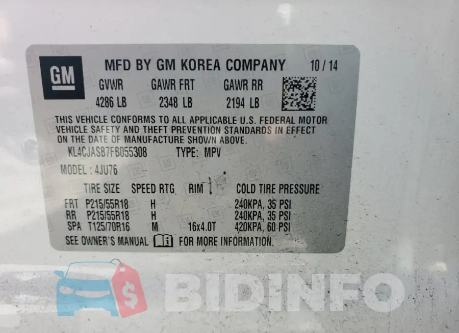 KL4CJASB7FB055308 Photo# 13