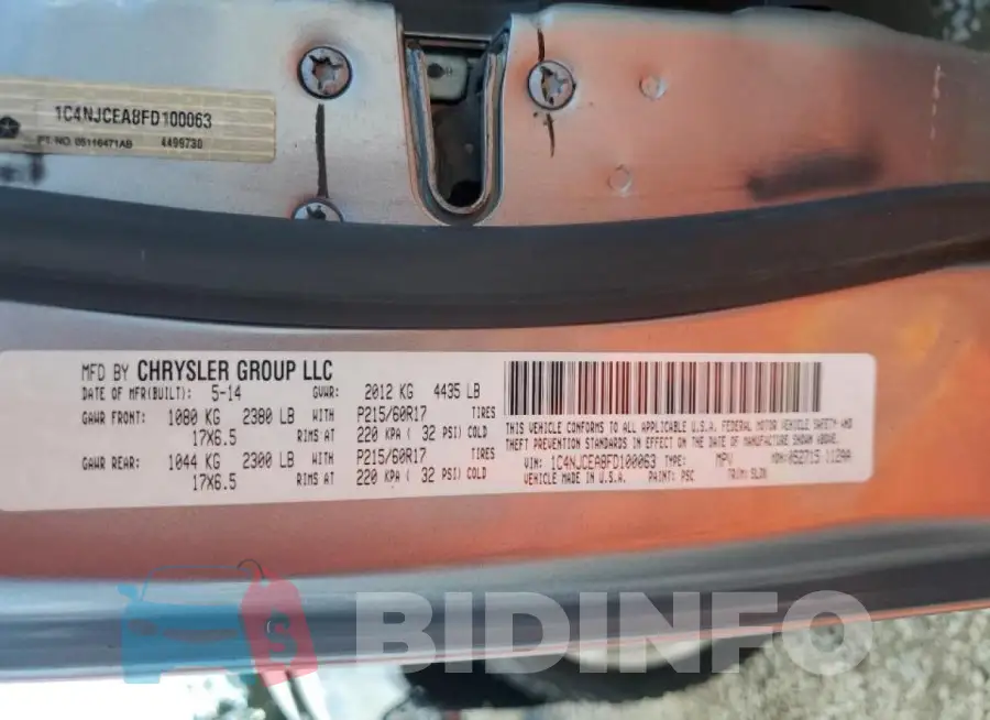 1C4NJCEA8FD100063 Photo# 14
