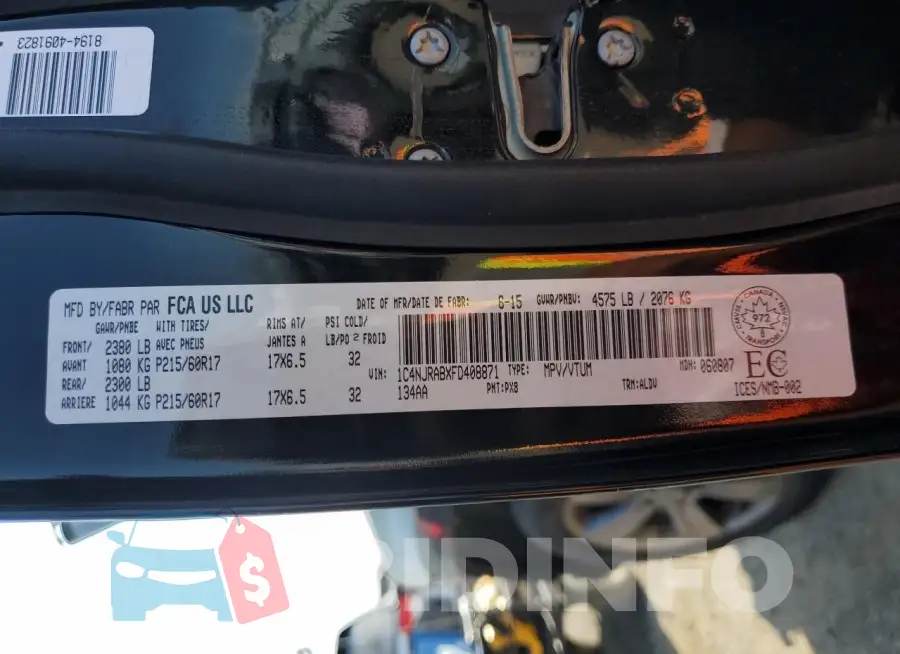 1C4NJRABXFD408871 Photo# 14