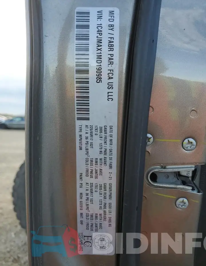 1C4PJMAX1MD190985 Photo# 14