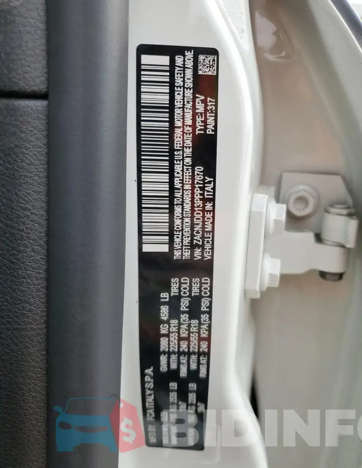 ZACNJDD13PPP17670 Photo# 12