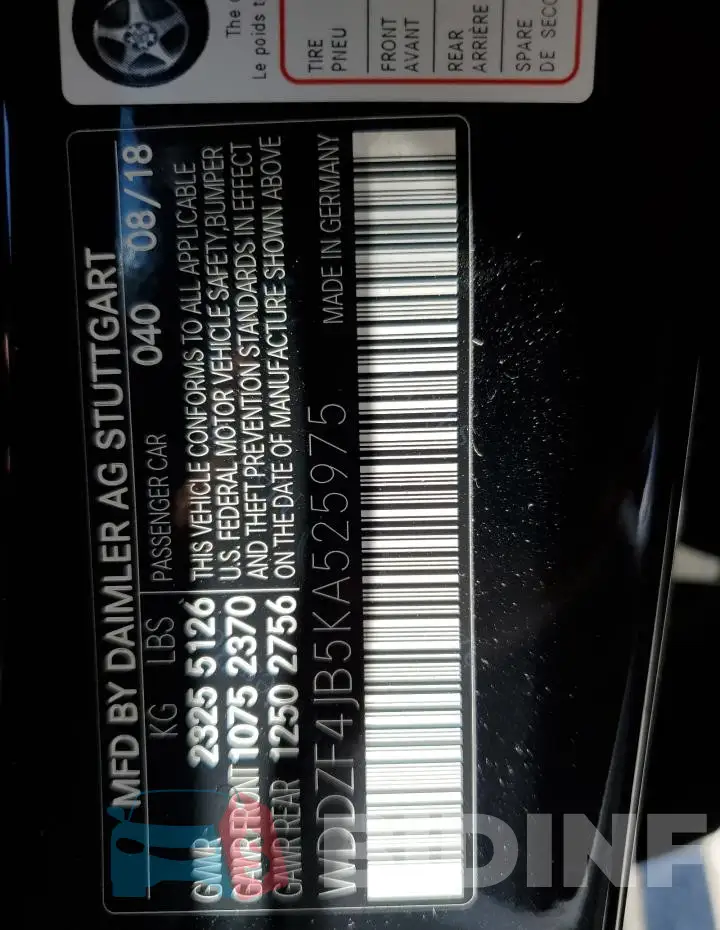 WDDZF4JB5KA525975 Photo# 12