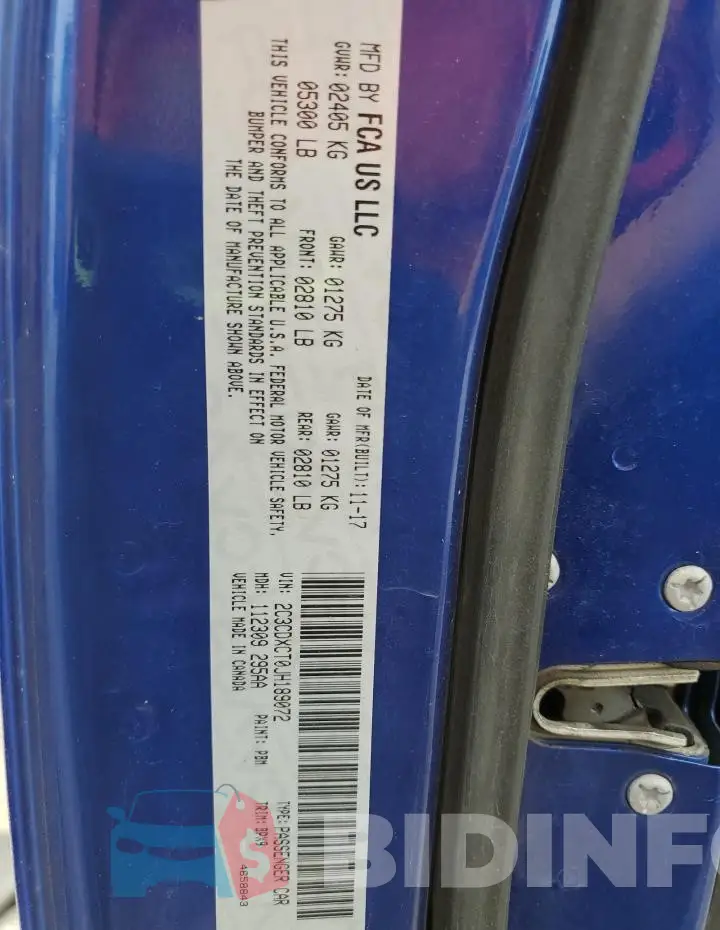 2C3CDXCT0JH189072 Photo# 12