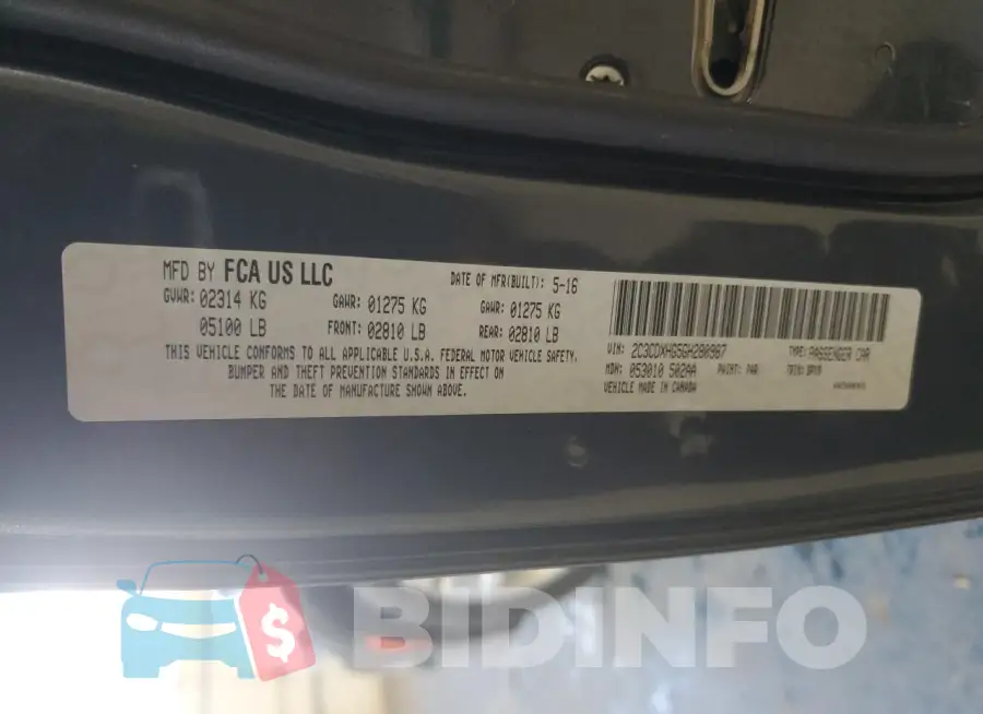 2C3CDXHG5GH280987 Photo# 12
