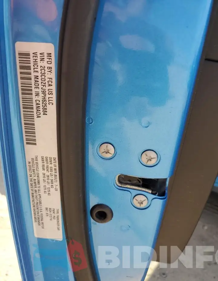 2C3CDZFJ9PH625884 Photo# 12