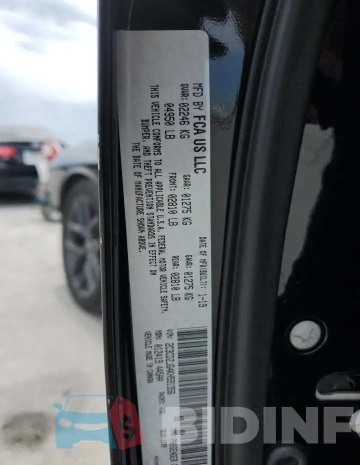 2C3CDZJG4KH591356 Photo# 13
