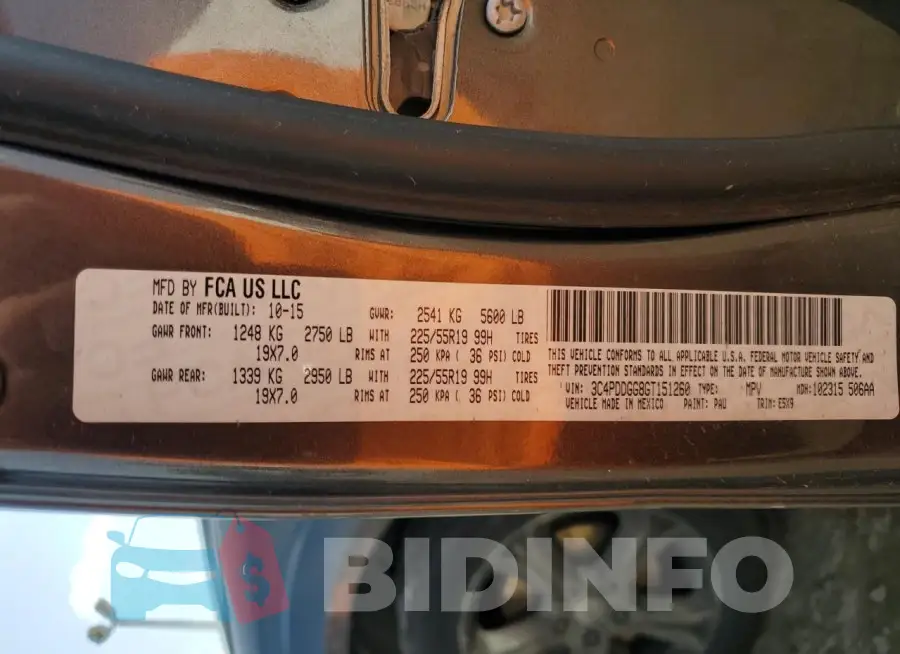 3C4PDDGG8GT151260 Photo# 13