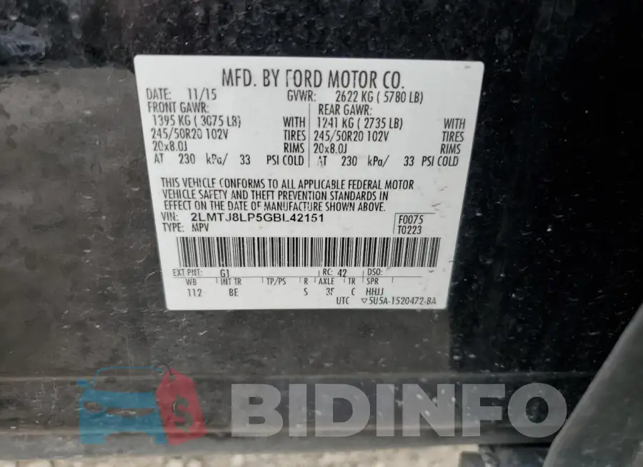 2LMTJ8LP5GBL42151 Photo# 13