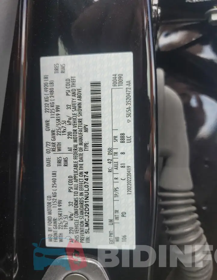 5LMCJ2D91NUL07474 Photo# 12
