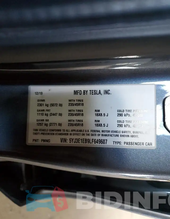 5YJ3E1EB9LF649607 Photo# 12