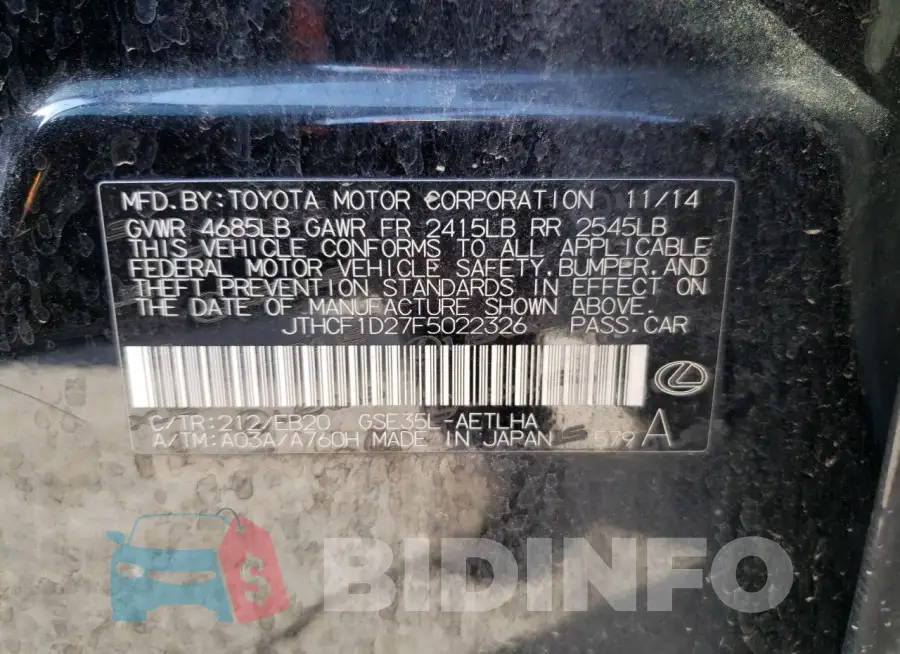 JTHCF1D27F5022326 Photo# 12