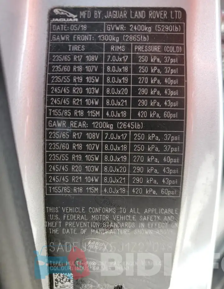 SADFJ2FX5J1Z27048 Photo# 13