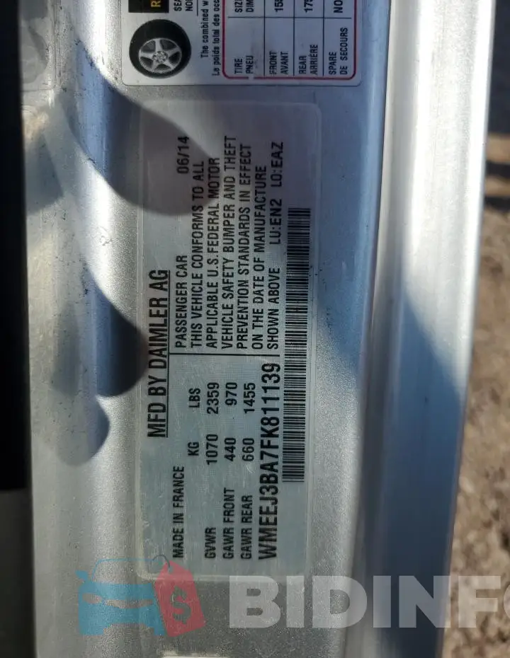 WMEEJ3BA7FK811139 Photo# 12