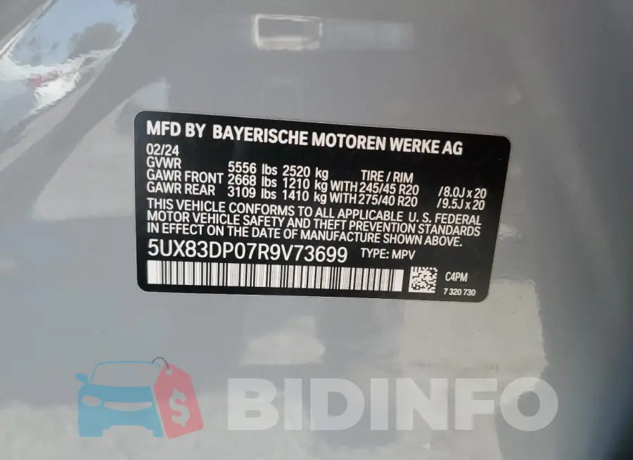 5UX83DP07R9V73699 Photo# 12