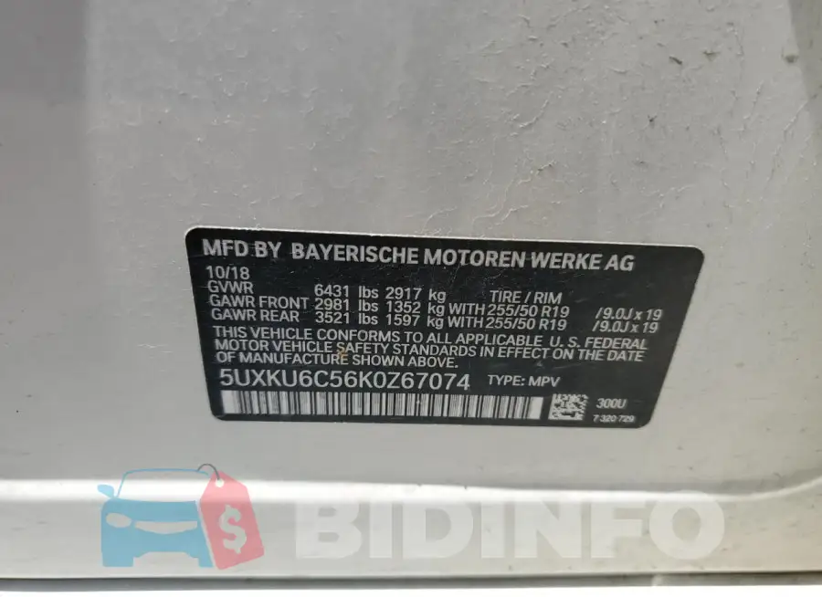 5UXKU6C56K0Z67074 Photo# 14