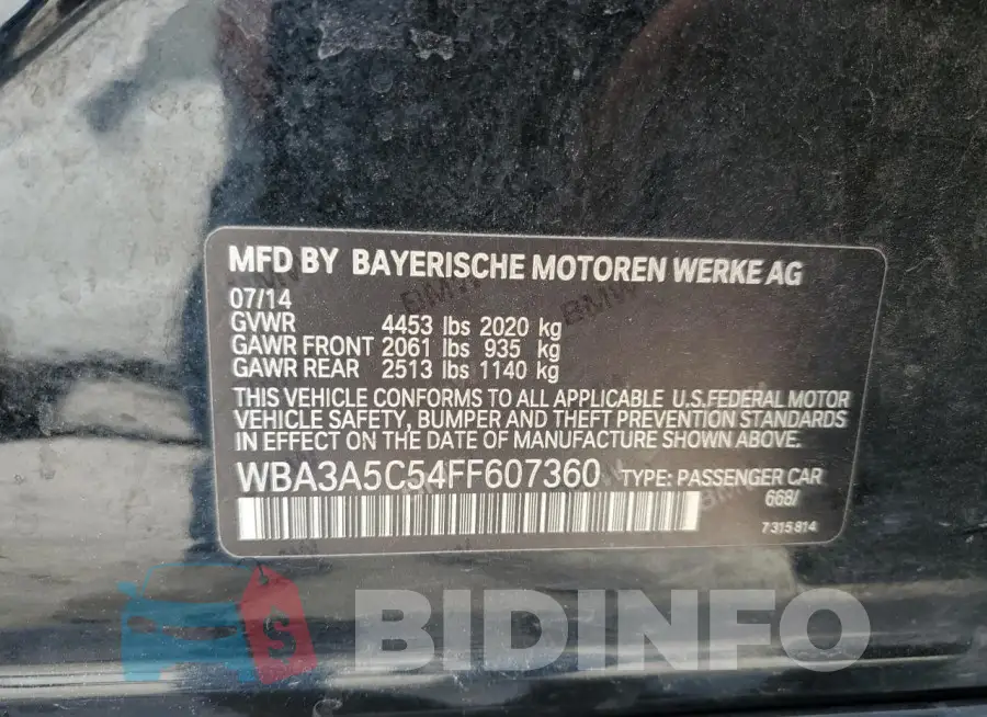 WBA3A5C54FF607360 Photo# 12