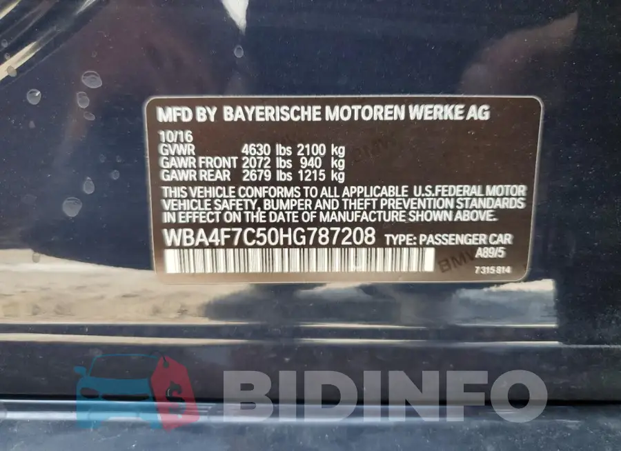 WBA4F7C50HG787208 Photo# 13